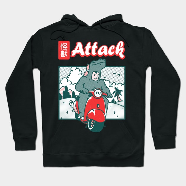 Kaiju Attack Hoodie by zeroaxis